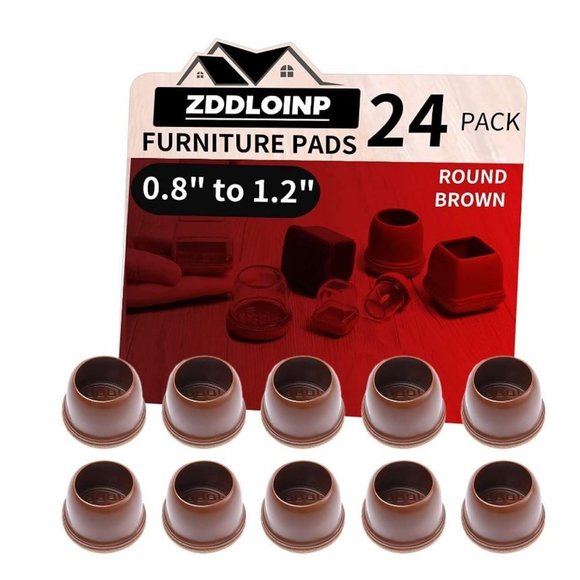 Chair Leg Protectors for Hardwood Floors, 24 Pcs Round Felt Furniture Pads, Soft - Picture 4 of 5